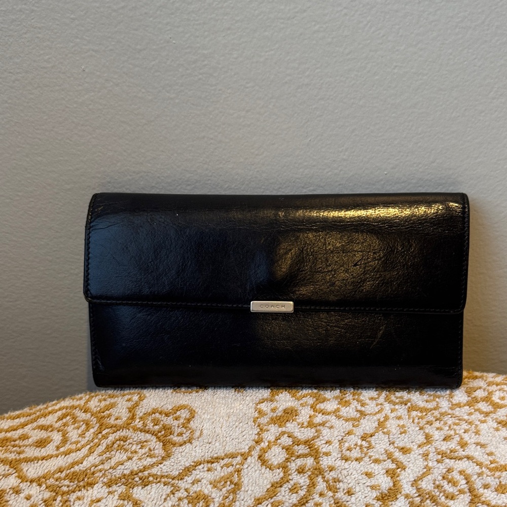 Vintage Coach Black Leather Wallet
